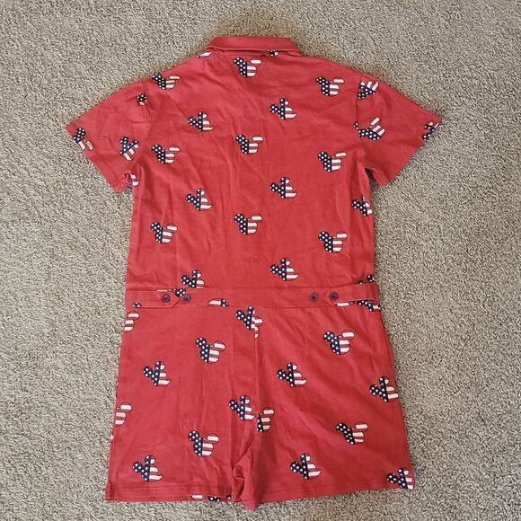 Disney Mickey Mouse American Flag Americana Red Unisex Romper Medium M - Picture 6 of 6